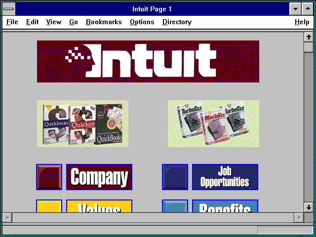 Screenshot of Intuit Page 1