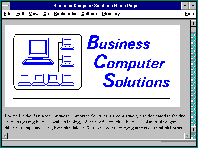 Screenshot of Business Computer Solutions Home Page