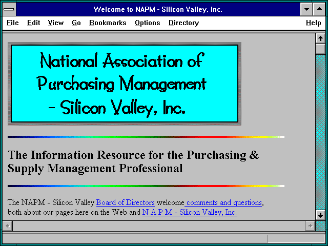 Screenshot of Welcome to NAPM - Silicon Valley Inc.