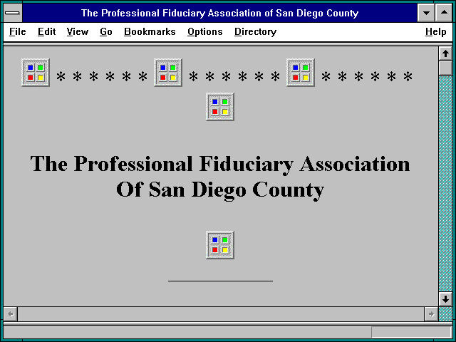 Screenshot of The Professional Fiduciary Association of San DiegoCounty