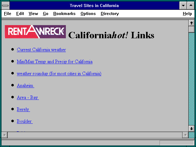Screenshot of Travel Sites in California
