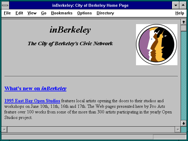 Screenshot of inBerkeley: City of Berkeley Home Page