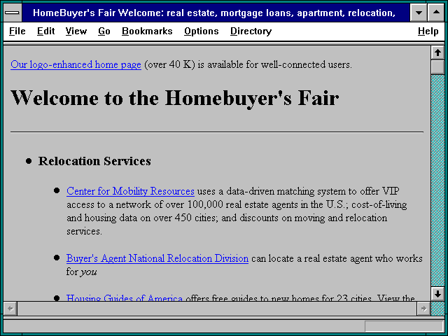 Screenshot of ir Welcome: real estate mortgage loans apartment relocation new homes
