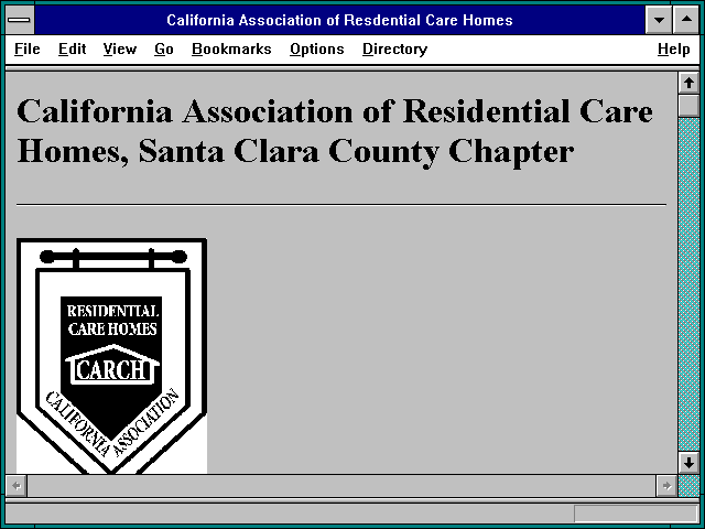 Screenshot of California Association of Resdential CareHomes