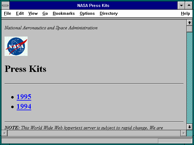 Screenshot of NASA Apollo 11 30th Anniversary [.pdf, .mpg]