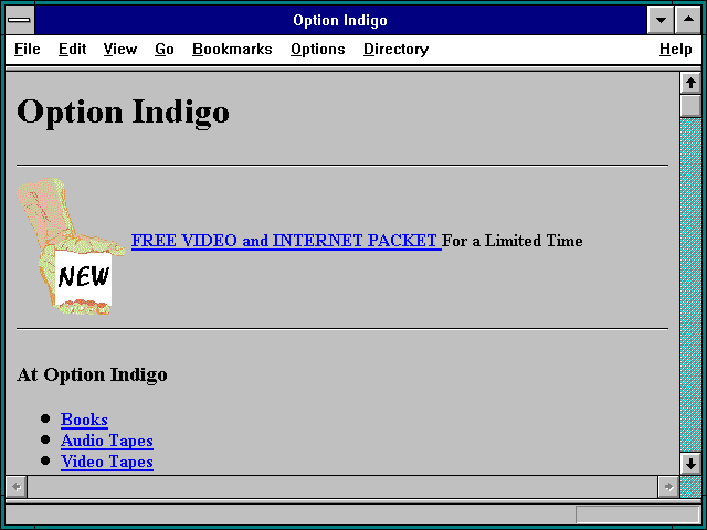 Screenshot of Option Indigo