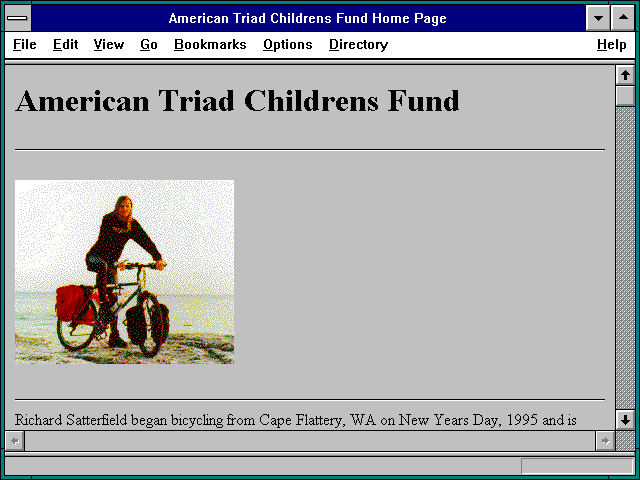 Screenshot of American Triad Childrens Fund Home Page
