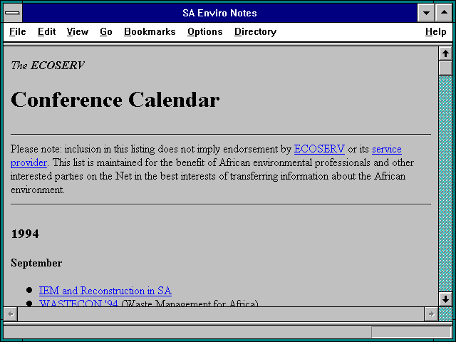 Screenshot of SA Enviro Notes