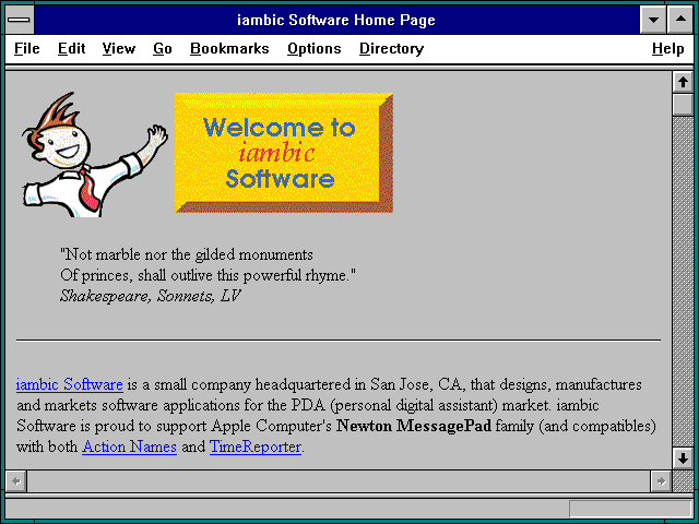Screenshot of iambic Software Home Page