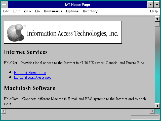 Screenshot of IAT Home Page