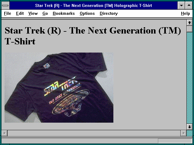 Screenshot of Star Trek (R) - The Next Generation (TM) Holographic T-Shirt