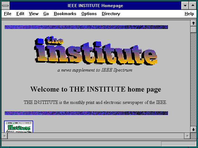 Screenshot of IEEE INSTITUTE Homepage