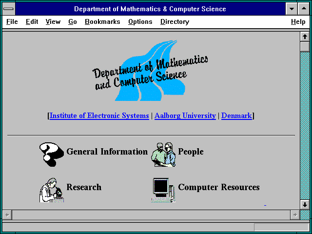 Screenshot of Department of Mathematics & Computer Science