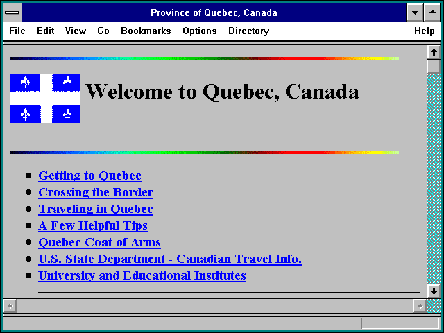 Screenshot of Province of Quebec Canada