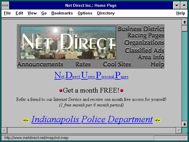 Screenshot of Net Direct Inc.: Home Page