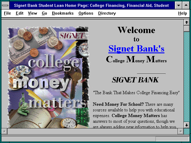Screenshot of Student Loan Home Page: College Financing Financial Aid Student Loans