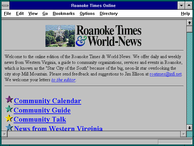 Screenshot of Roanoke Times Online