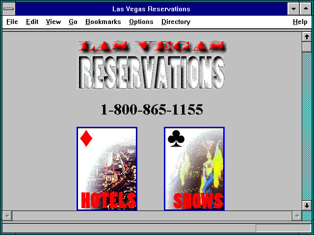 Screenshot of Las Vegas Reservations