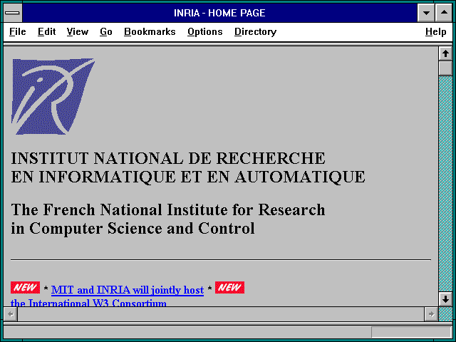 Screenshot of INRIA - HOME PAGE