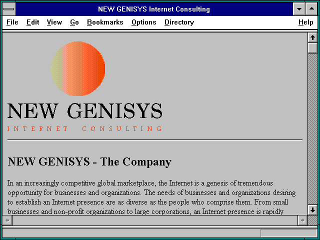Screenshot of NEW GENISYS Internet Consulting