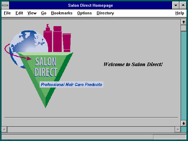 Screenshot of Salon Direct Homepage