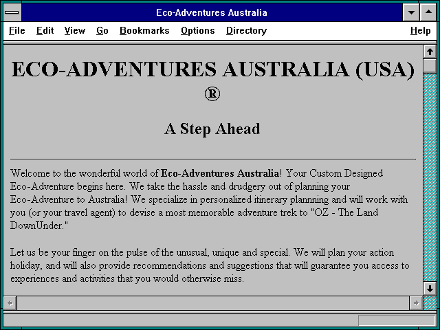 Screenshot of Eco-Adventures Australia