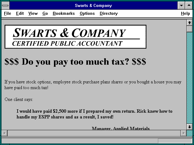 Screenshot of Swarts & Company