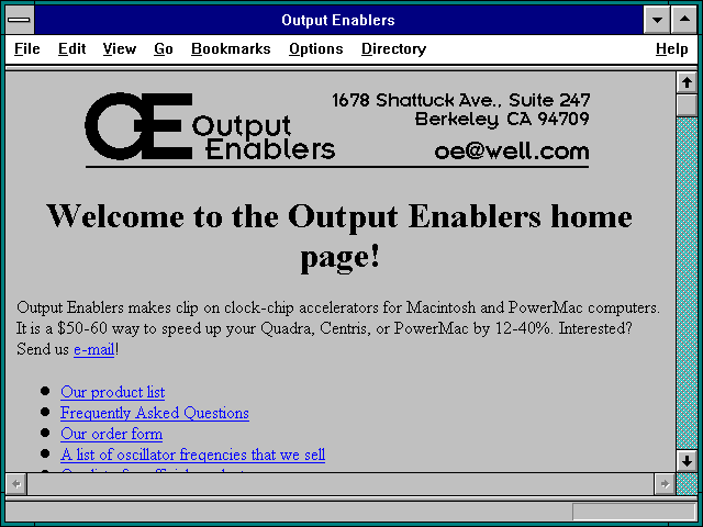 Screenshot of Output Enablers
