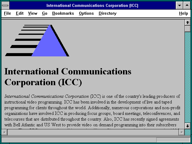 Screenshot of International Communications Corporation (ICC)