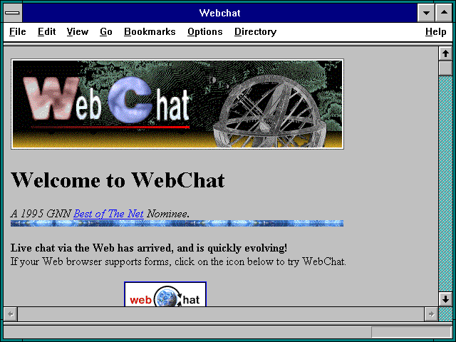Screenshot of Webchat