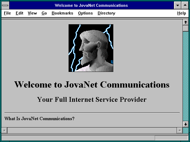 Screenshot of Welcome to JovaNet Communications