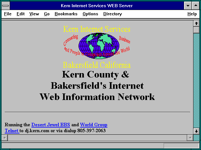 Screenshot of Kern Internet Services WEB Server