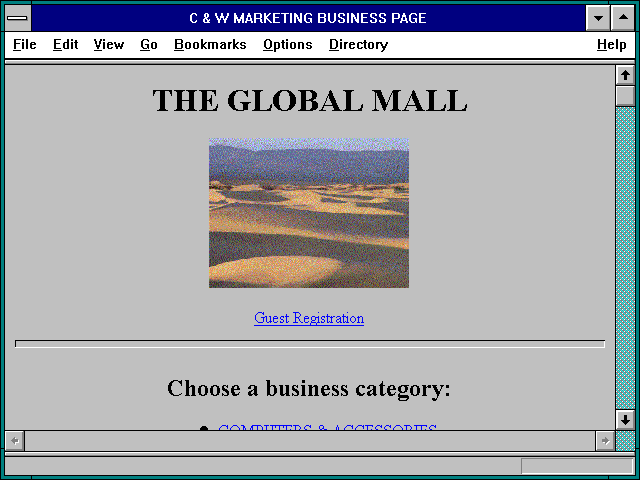 Screenshot of C & W MARKETING BUSINESS PAGE