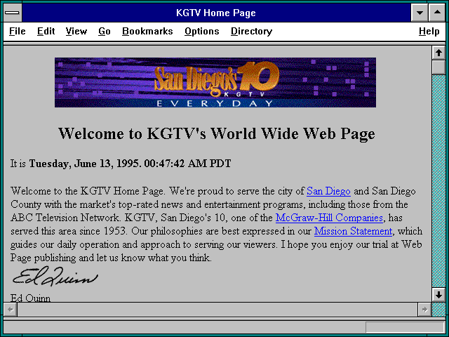 Screenshot of KGTV Home Page