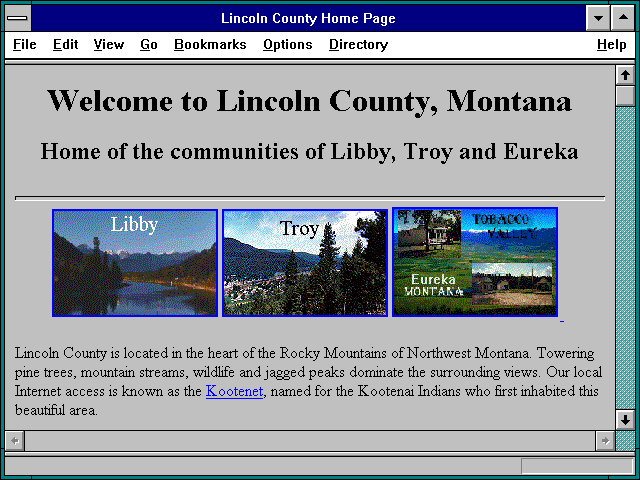 Screenshot of Lincoln County Home Page