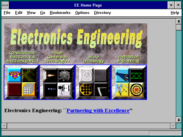 Screenshot of EE Home Page