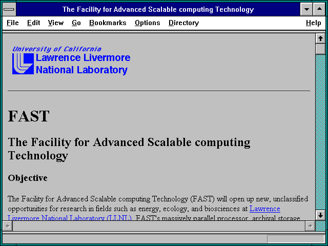 Screenshot of The Facility for Advanced Scalable computing Technology