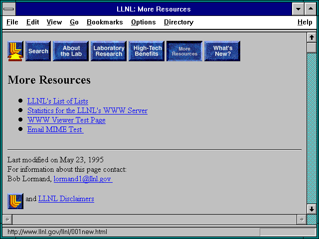 Screenshot of LLNL: More Resources