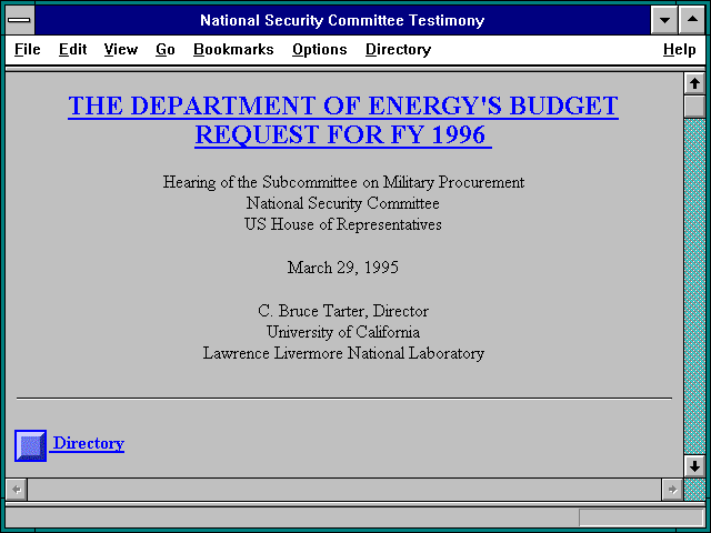 Screenshot of National Security Committee Testimony