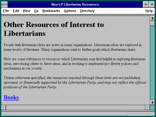 Screenshot of Non-LP Libertarian Resources