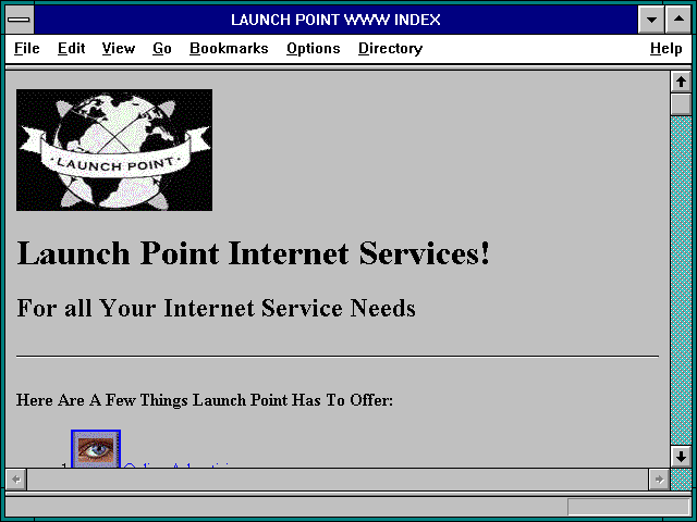 Screenshot of LAUNCH POINT WWW INDEX