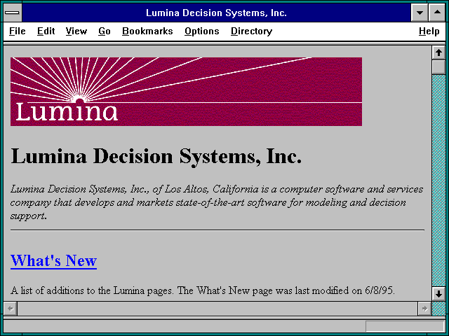 Screenshot of Lumina Decision Systems, Inc.