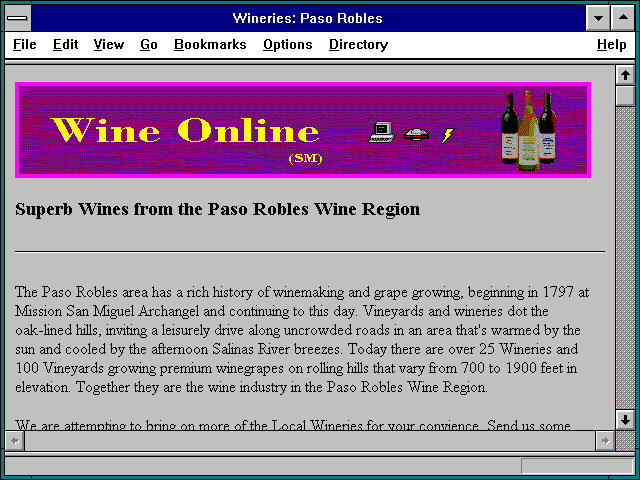 Screenshot of Wineries: Paso Robles
