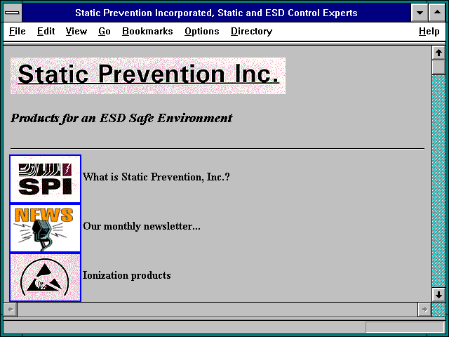 Screenshot of Static Prevention Incorporated Static and ESD Control Experts