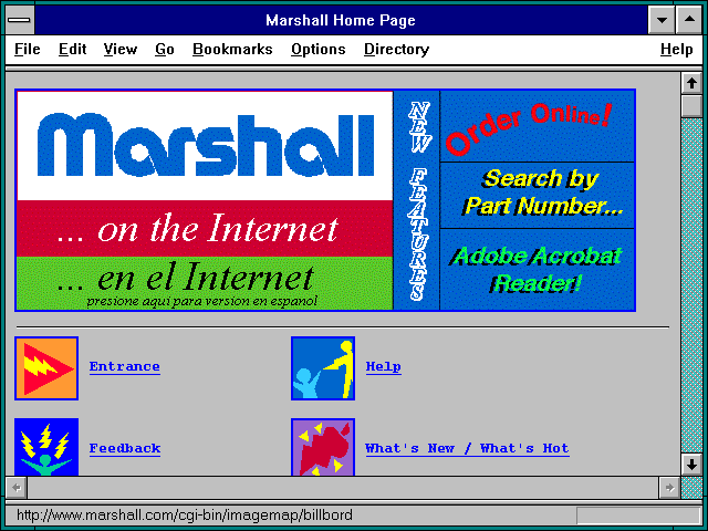 Screenshot of Marshall on the Internet