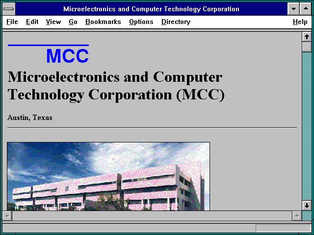 Screenshot of Microelectronics and Computer Technology Corporation