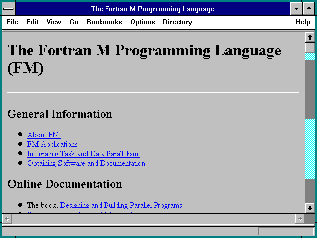 Screenshot of The Fortran M Programming Language