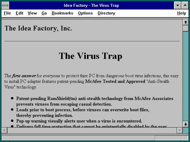 Screenshot of Idea Factory - The Virus Trap