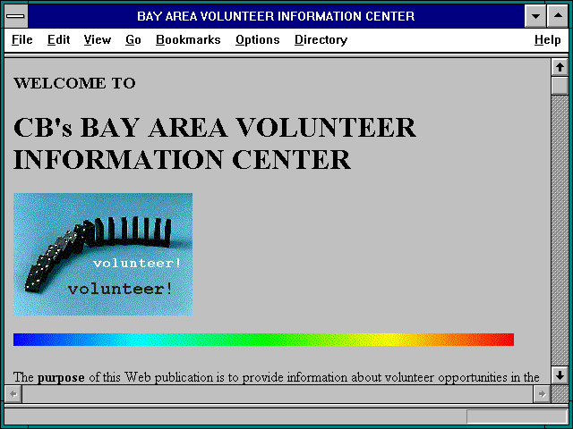 Screenshot of BAY AREA VOLUNTEER INFORMATION CENTER