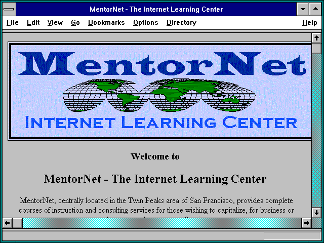Screenshot of MentorNet - The Internet Learning Center